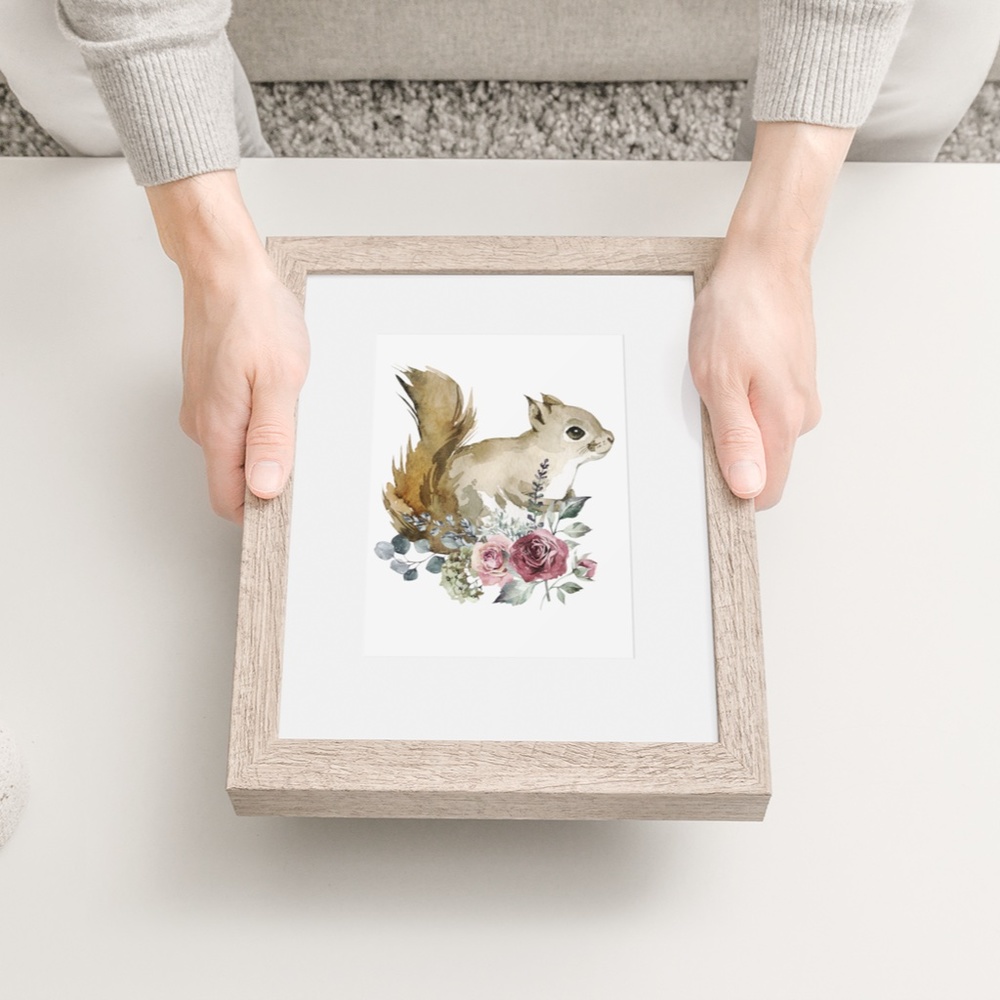 Chipmunk Squirrel Wall Art Watercolor Print Unframed - Picture 9 of 10